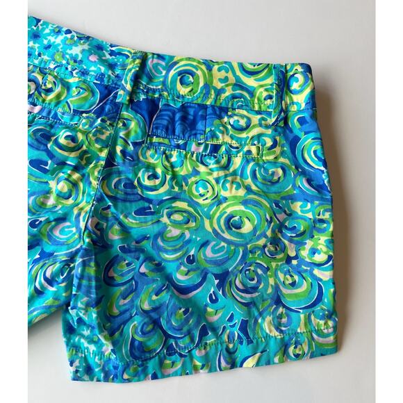 Lilly Pulitzer RARE Lagoon Blue Green Pink Callahan Short Floral sz 6 marked 00 - Picture 9 of 15